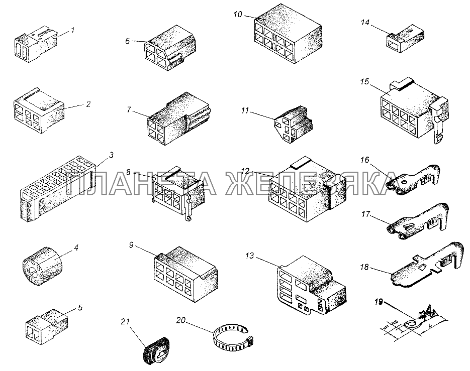 Колодки, контакты, наконечники МАЗ-54326